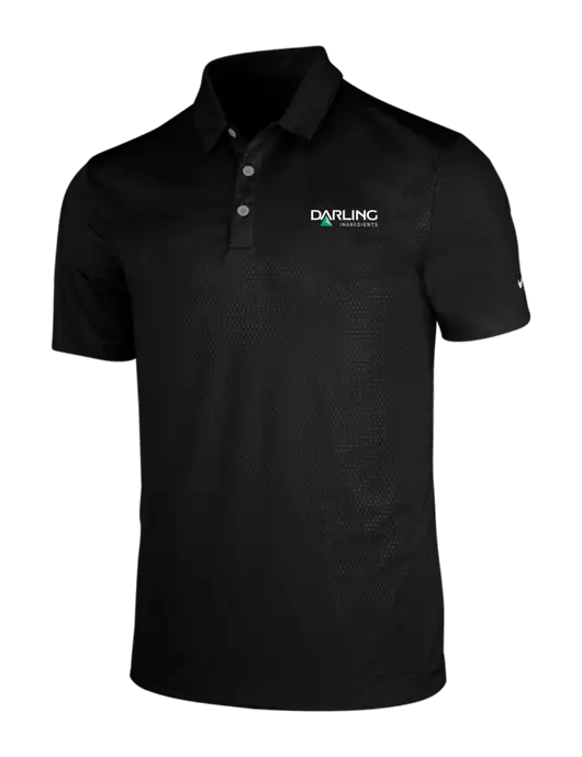 NIKE Black Dri-Fit Embossed Tri-Blade Polo w/Darling Ingredients Logo