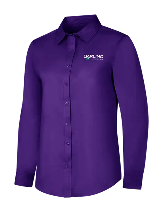 Purple Womens Long Sleeve Superpro React Twill Shirt w/Darling Ingredients Logo