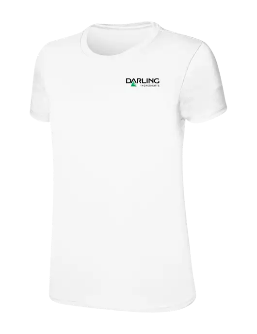 Womens Ring Spun White 4.5 oz T-Shirt w/Darling Ingredients Logo