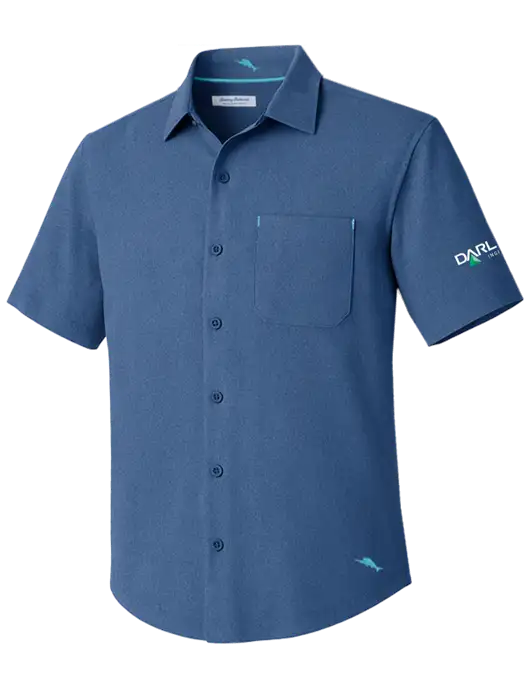 Tommy Bahama Light Navy Sandy Point Short Sleeve Shirt w/Darling Ingredients Logo