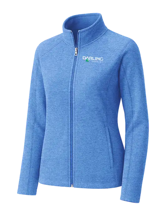 Light Royal Heather Womens Microfleece Full-Zip Jacket w/Darling Ingredients Logo
