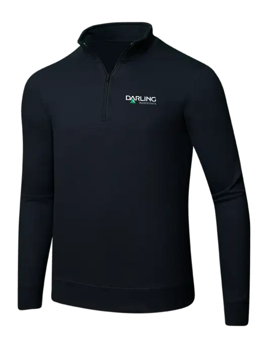 Jet Black 8.5 oz Ring Spun 1/4 Zip Pullover Sweatshirt w/Darling Ingredients Logo