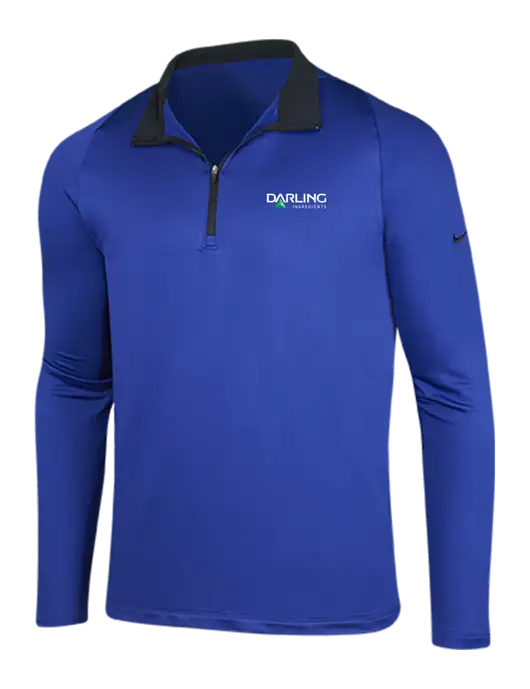 NIKE Deep Royal/Black Dry-Fit Stretch 1/2 Zip Cover-Up w/Darling Ingredients Logo