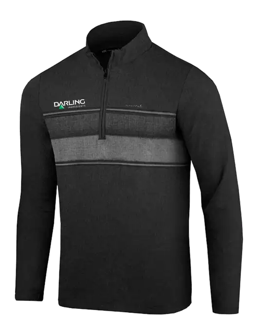 TravisMathew Black Balboa Chest Stripe Quarter Zip w/Darling Ingredients Logo