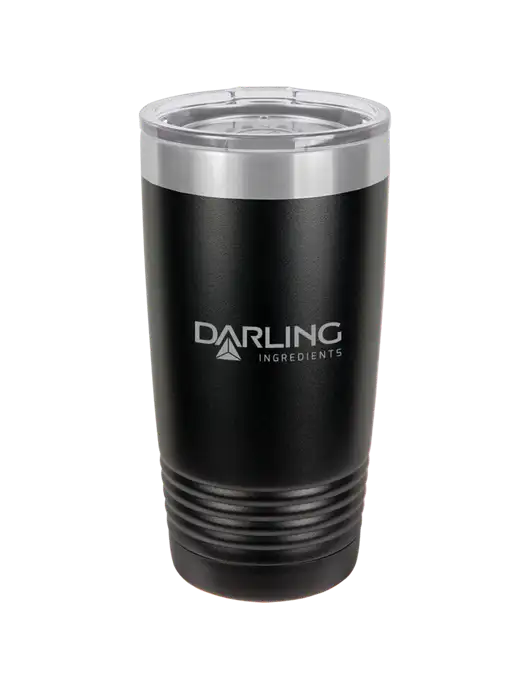 Polar Camel 20 oz Powder Coated Black Vacuum Insulated Tumbler w/Darling Ingredients Logo