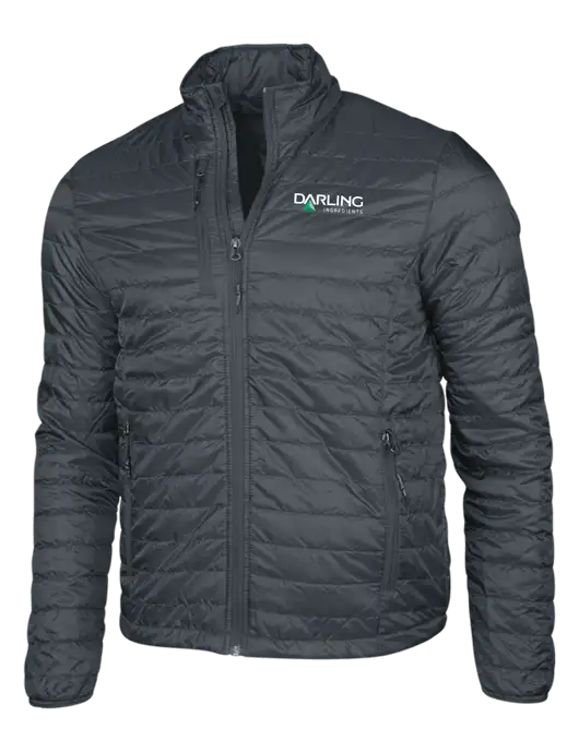 Dark Grey Puffy Packable Jacket w/Darling Ingredients Logo