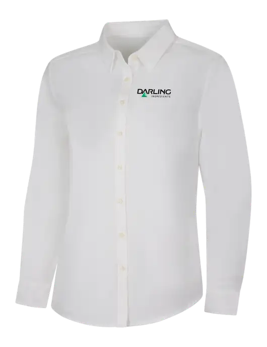 Womens White Long Sleeve Superpro React Twill Shirt w/Darling Ingredients Logo