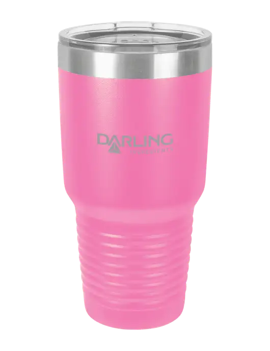 Polar Camel 30 oz Powder Coated Pink Vacuum Insulated Tumbler w/Darling Ingredients Logo