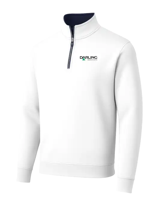 Fairway & Greene Caves Quarter-Zip Tech White Pullover w/Darling Ingredients Logo