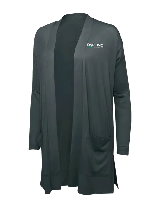 Smoke Grey Womens Concept Long Pocket Cardigan w/Darling Ingredients Logo