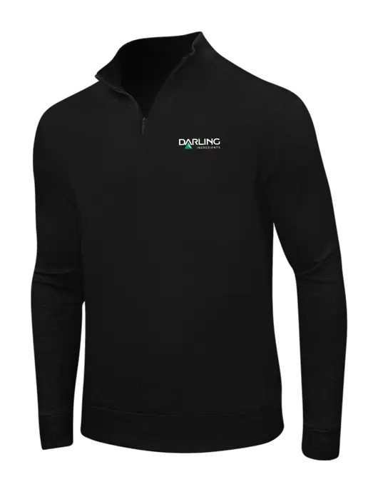 Deep Black/Charcoal Heather Interlock 1/4 Zip w/Darling Ingredients Logo