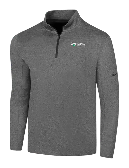 NIKE Dark Grey Heather Dry 1/2 Zip Cover-Up w/Darling Ingredients Logo
