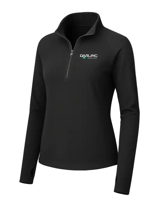 Womens Black Microfleece 1/2 Zip Pullover w/Darling Ingredients Logo
