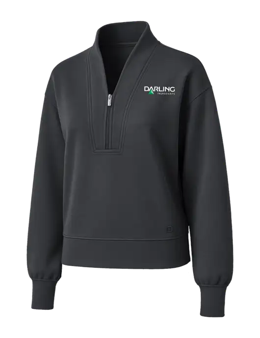 OGIO Womens Dark Grey Transcend 1/4-Zip w/Darling Ingredients Logo