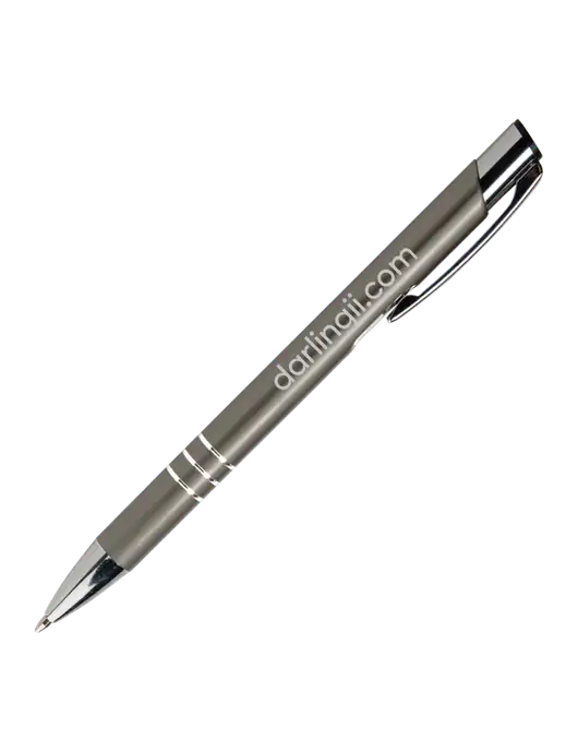 Laurent Gunmetal Pen - Black Ink w/DI URL Logo, Darling Ingredients Logo
