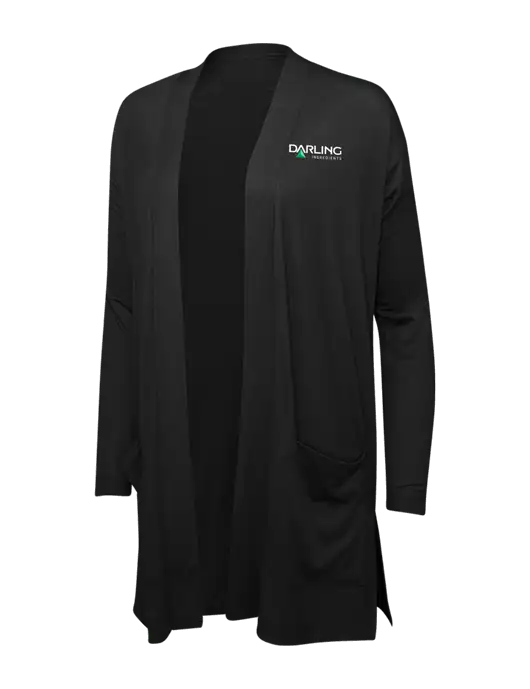 Black Womens Concept Long Pocket Cardigan w/Darling Ingredients Logo
