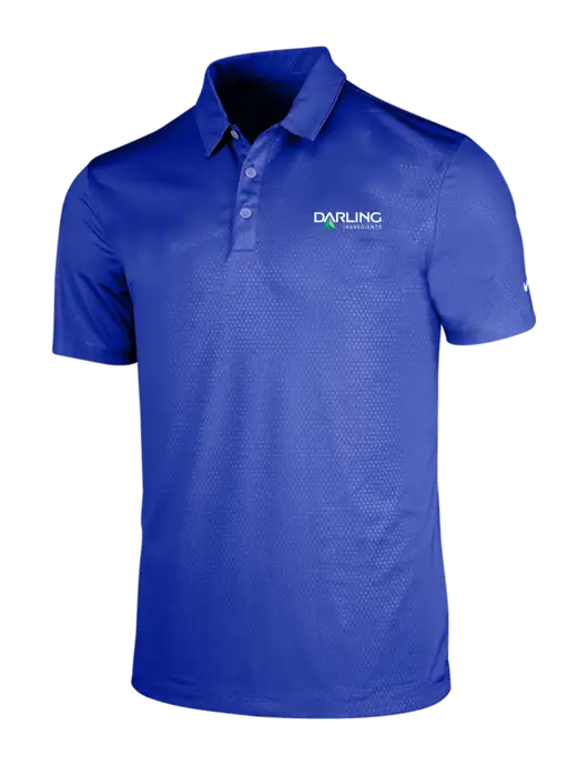 NIKE Dark Royal Dri-Fit Embossed Tri-Blade Polo w/Darling Ingredients Logo
