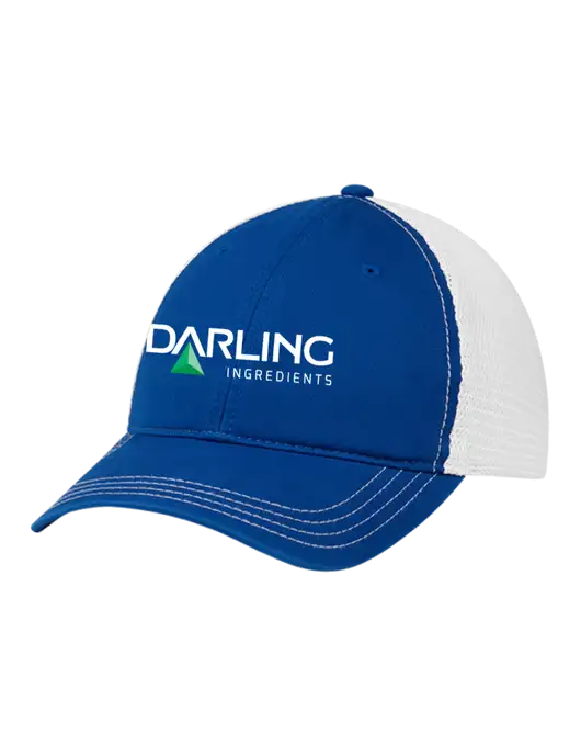 Richardson 111 Garment Washed Trucker Cap Royal w/White Mesh w/Darling Ingredients Logo