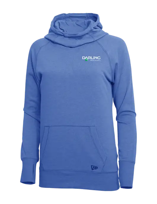 New Era Royal Heather Womens Tri-Blend Fleece Pullover Hoodie w/Darling Ingredients Logo
