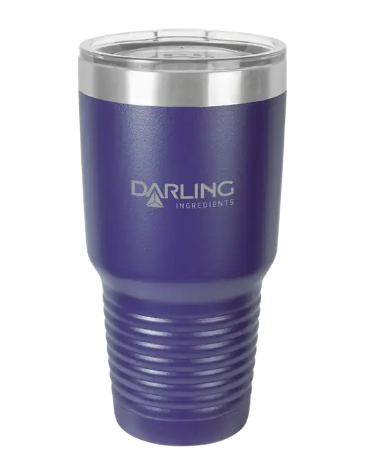 Polar Camel 30 oz Powder Coated Purple Vacuum Insulated Tumbler w/Darling Ingredients Logo