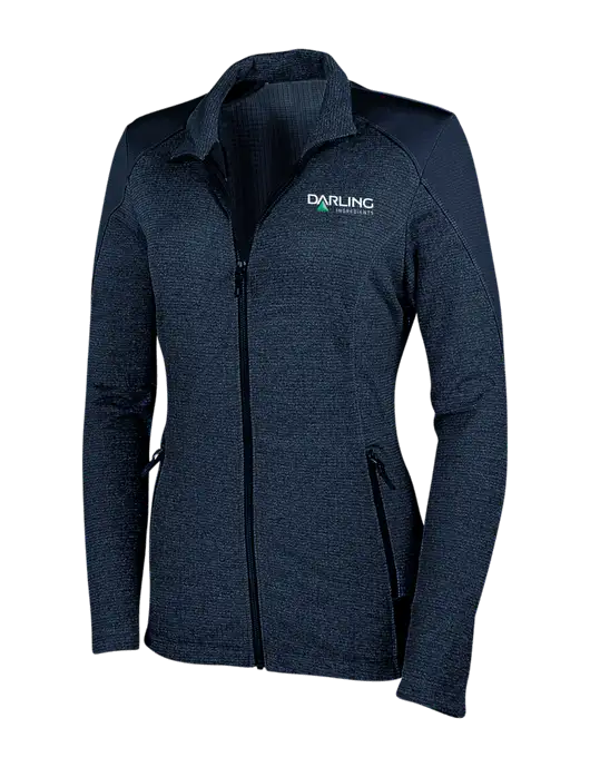 Navy Womens Grid Fleece Jacket w/Darling Ingredients Logo