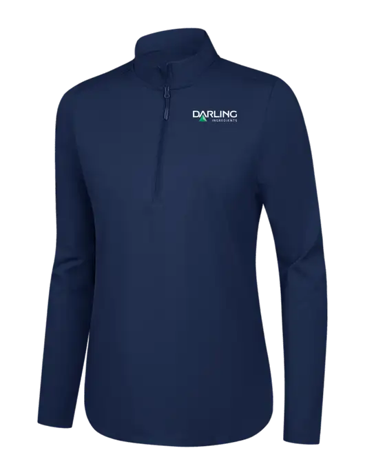  Womens Dark Navy C-FREE Double Knit 1/4-Zip w/Darling Ingredients Logo