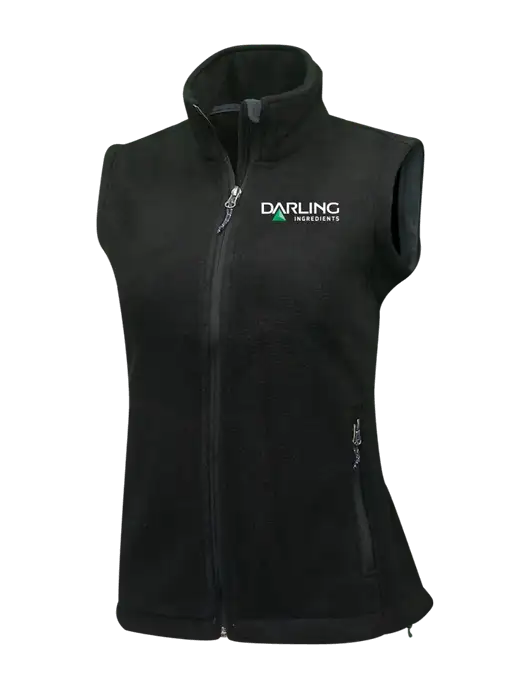 Womens Black Fleece Vest w/Darling Ingredients Logo