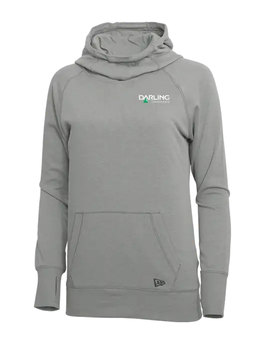 New Era Shadow Grey Heather Womens Tri-Blend Fleece Pullover Hoodie w/Darling Ingredients Logo