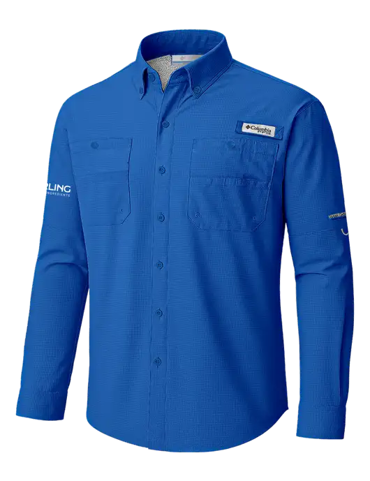 Columbia Vivid Blue PFG Tamiami II Long SleeveShirt w/Darling Ingredients Logo