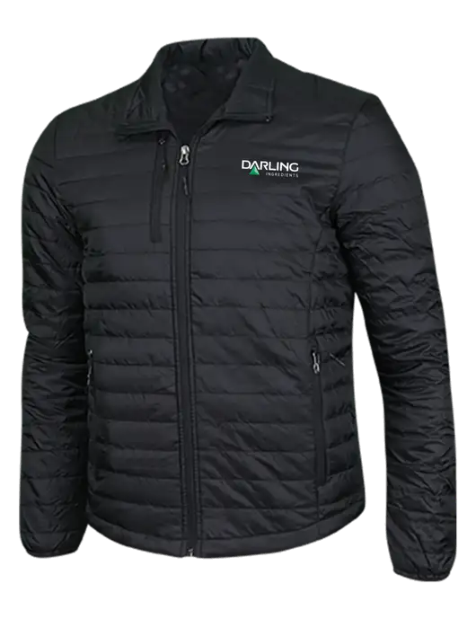 Deep Black Puffy Packable Jacket w/Darling Ingredients Logo