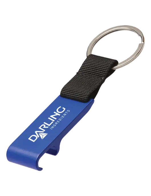 Blue Bottle Opener & Key Ring w/Darling Ingredients Logo