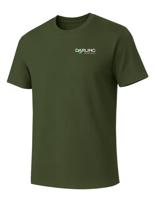 Allmade Dark Olive Green Organic Cotton Tee w/Darling Ingredients Logo