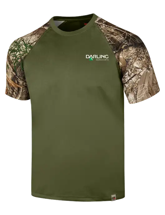 Russell Outdoors Olive/Realtree Edge Camo Colorblock Performance T-Shirt w/Darling Ingredients Logo