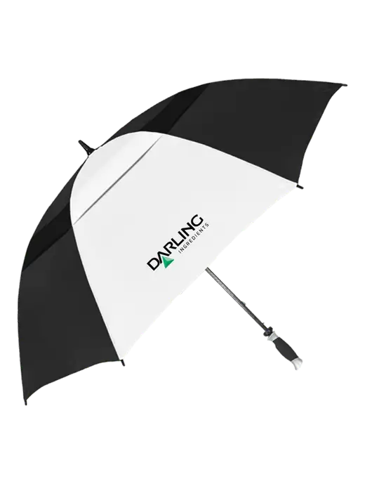 Black/White Vented Typhoon Tamer Golf Umbrella w/Darling Ingredients Logo