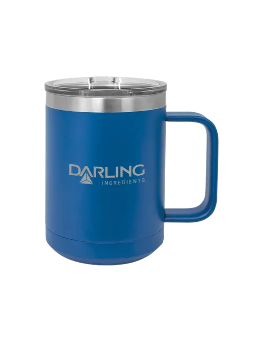 Polar Camel 15 oz Powder Coated Royal Vacuum Insulated Mug with Slider Lid w/Darling Ingredients Logo