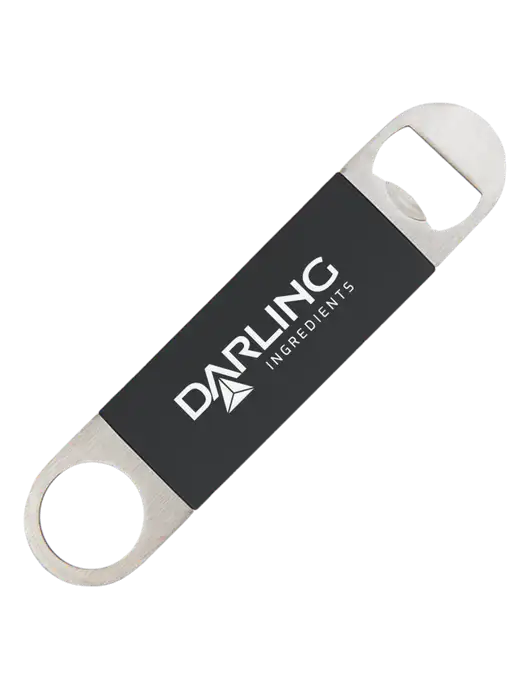 Black Bottle Opener with Silicone Grip w/Darling Ingredients Logo