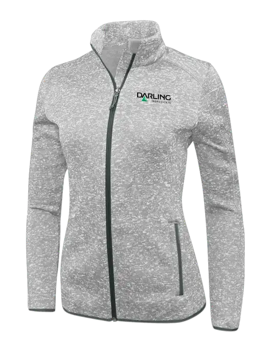 Grey Heather Womens Sweater Fleece Jacket w/Darling Ingredients Logo