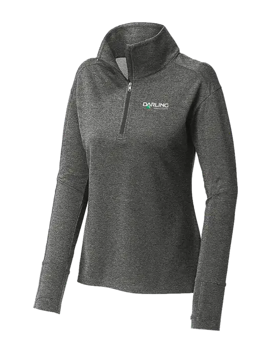 Womens Sport-Wick Flex Fleece Dark Grey Heather 1/4-Zip w/Darling Ingredients Logo