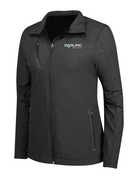 Black Womens Welded Softshell Jacket w/Darling Ingredients Logo