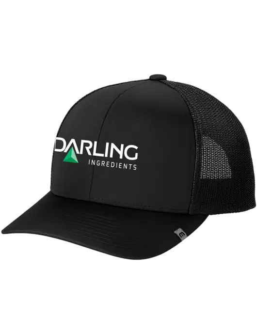 TravisMathew Black Cruz Trucker Cap w/Darling Ingredients Logo