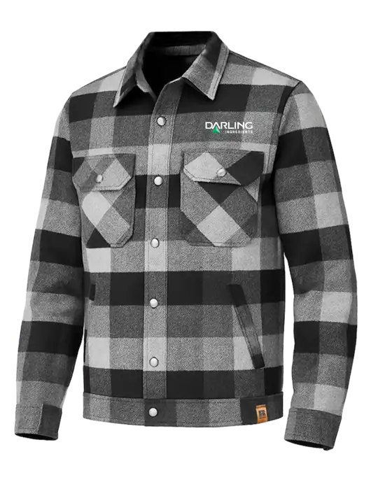 Russell Outdoors Black Plaid Basin Jacket w/Darling Ingredients Logo
