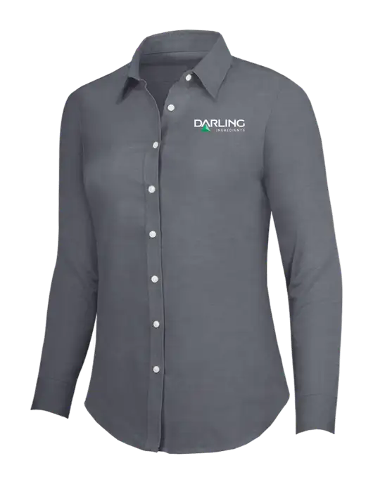 Dark Grey Womens SuperPro Oxford Shirt w/Darling Ingredients Logo