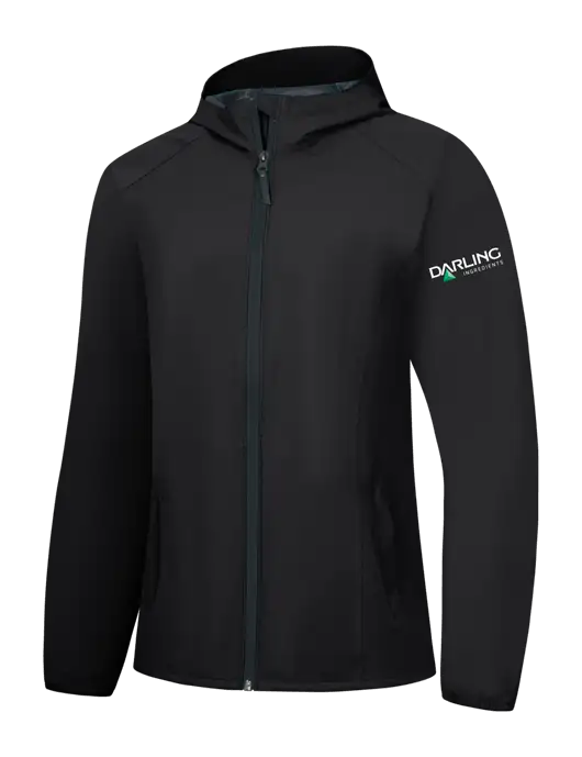 Womens Black Essential Rain Jacket w/Darling Ingredients Logo