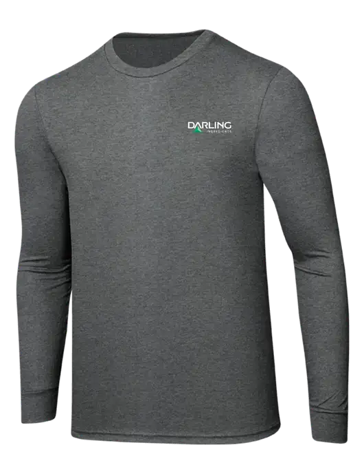 Simply Soft Long Sleeve Medium Grey Frost 4.5 oz, Poly/Combed Ring Spun Cotton T-Shirt w/Darling Ingredients Logo