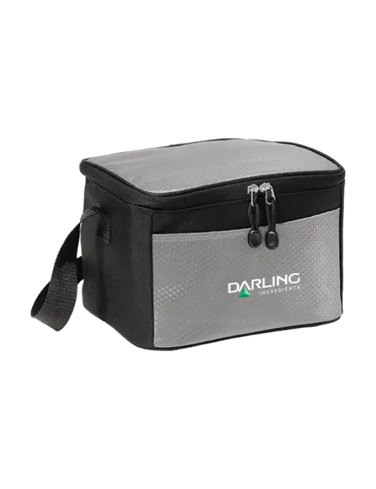6 Can Grey/Black Cube Cooler w/Darling Ingredients Logo