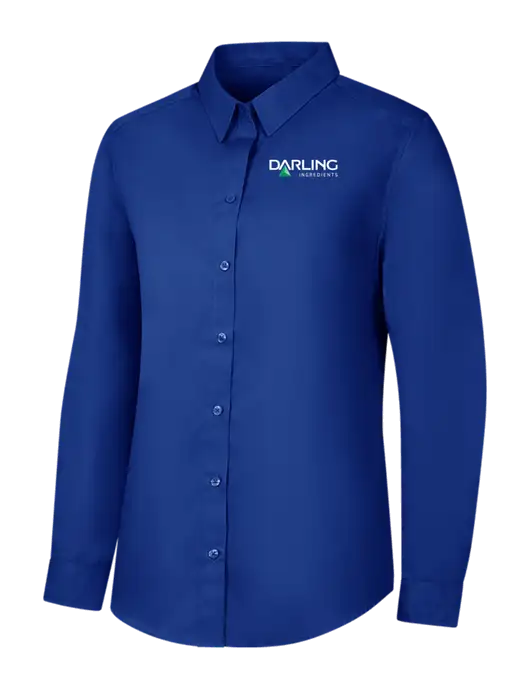 Womens Royal Long Sleeve Carefree Poplin Shirt w/Darling Ingredients Logo