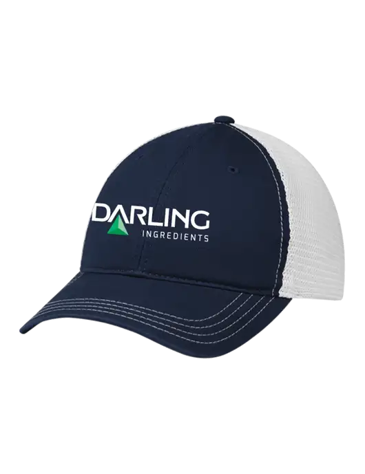 Richardson 111 Garment Washed Trucker Cap Navy w/White Mesh w/Darling Ingredients Logo