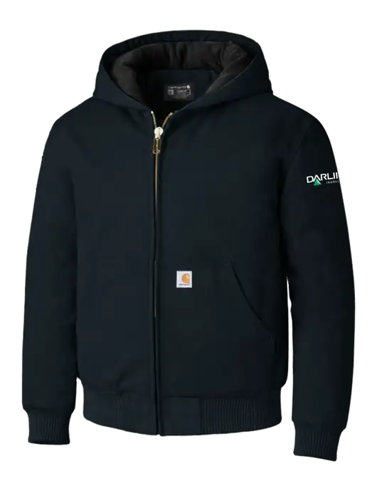 Carhartt Navy Quilted-Flannel-Lined Duck Active Jacket w/Darling Ingredients Logo