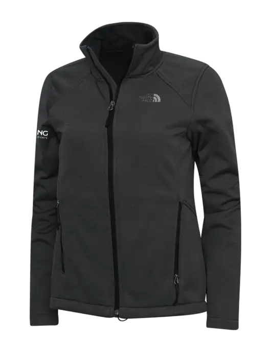 North Face Dark Grey Heather Womens Ridgewall Soft Shell Jacket w/Darling Ingredients Logo