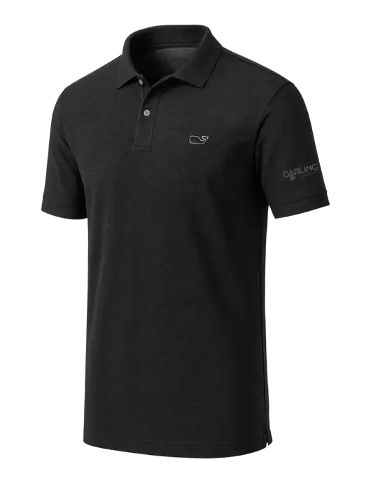 Vineyard Vines Edgartown Black Pique Polo w/Darling Ingredients Logo